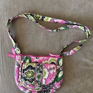 Vera Bradley Pink and Green Floral Crossbody Bag
